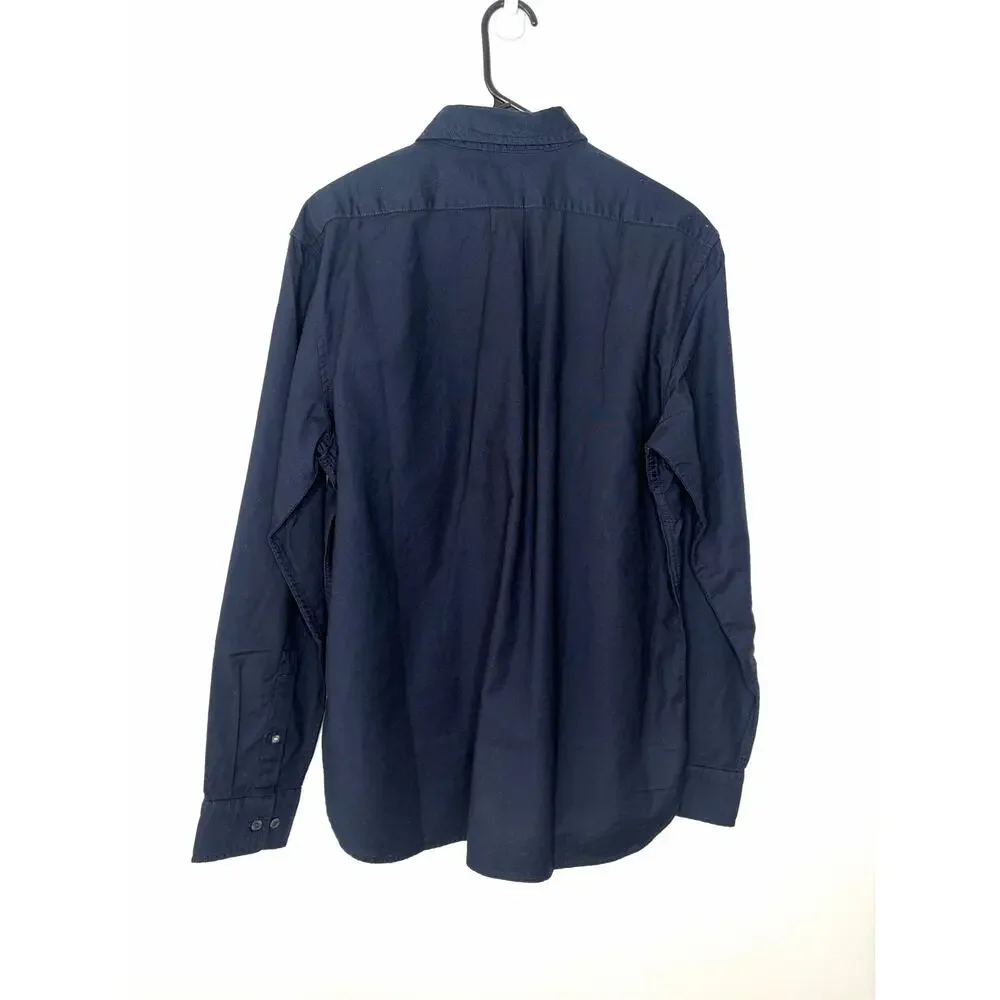 Banana Republic Organic Cotton Long Sleeve Button Down Oxford Shirt Sz M Indigo